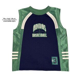 Adidas Sz 4 Green & Blue Basketball Jersey